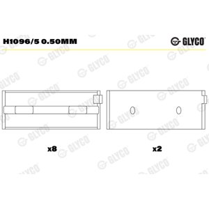 GLYCO Ložisko kľukového hriadeľa H10965050MM