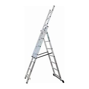 Rebrík priemyselný 150kg 3diely x 14 priečok, 34,0 kg, 8674 mm 1/20 - S-40572