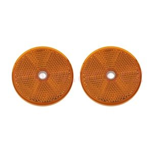 univerzální odrazka kulatá s otvorem pro uchycení, oranžová (průměr 60 mm) 2 ks