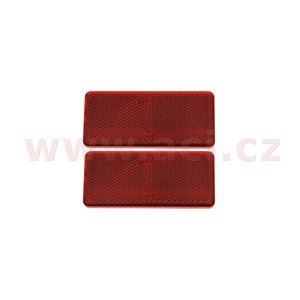 univerzální odrazka obdélník, samolepící, červená (90x40 mm) 2 ks