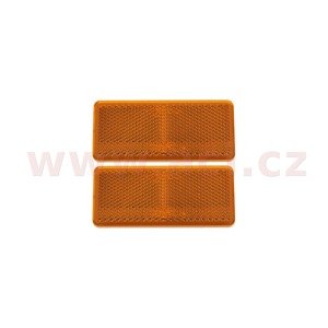 univerzální odrazka obdélník, samolepící, oranžová (90x40 mm) 2 ks