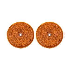 univerzální odrazka kulatá s otvorem pro uchycení, oranžová (průměr 50 mm) 2 ks