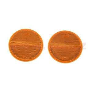 univerzální odrazka kulatá, plastový držák se šroubem M5, oranžová (průměr 78 mm) 2 ks