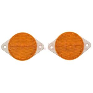 univerzální odrazka kulatá s dvěma otvory pro uchycení, oranžová (průměr 78 mm) 2 ks