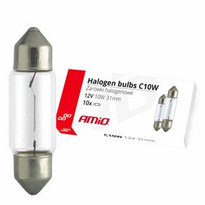 Halogénové žiarovky C10W Festoon 31mm 12V 10ks - 02555
