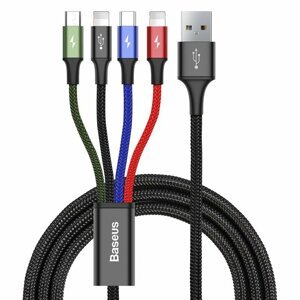 Baseus USB Kábel 4v1 čierny, 1xUSB-C, 2x Lightning, 1xmicro 3,5A 1.2m - BAS27848