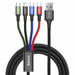 USB kábel Baseus Fast 4v1 Lightning / micro 3,5A 1,2 m čierny - BAS27849