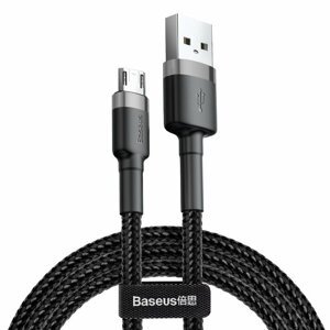 Kábel USB do micro USB Cafule 1.5A 2m black&gray - BAS28036