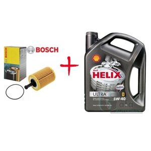 BOSCH Olej Shell + Olejový filter Bosch (vw,škoda,audi,seat) sada110