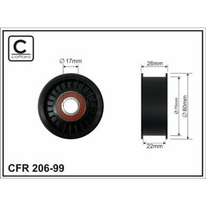 CAFFARO Vratná/vodiaca kladka rebrovaného klinového remeňa 20699
