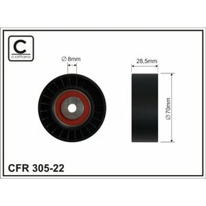 CAFFARO Vratná/vodiaca kladka rebrovaného klinového remeňa 30522