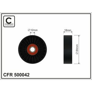 CAFFARO Vratná/vodiaca kladka rebrovaného klinového remeňa 500042