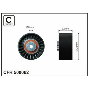 CAFFARO Vratná/vodiaca kladka rebrovaného klinového remeňa 500062