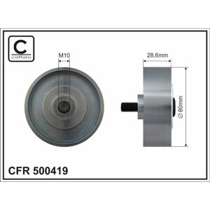 CAFFARO Vratná/vodiaca kladka rebrovaného klinového remeňa 500419