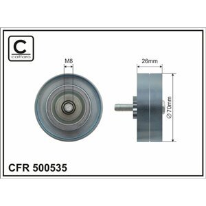 CAFFARO Vratná/vodiaca kladka rebrovaného klinového remeňa 500535