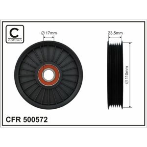 CAFFARO Vratná/vodiaca kladka rebrovaného klinového remeňa 500572