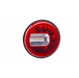 Svetlo zadné združené HOR 96B - LUNA, LED 12/24V, ĽAVÉ (verzia pre montáž na stenu, obrysové, hmlové a cúvacie svetlo, guľatý kábel 4x0,5 mm2, dĺžka 1,5 m)