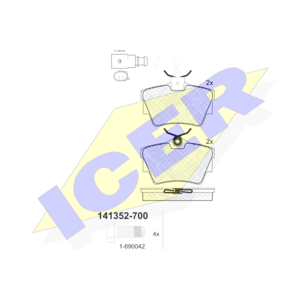 ICER Sada brzdových platničiek kotúčovej brzdy 141352700