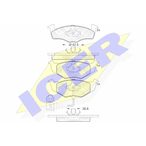 ICER Sada brzdových platničiek kotúčovej brzdy 181590