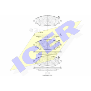 ICER Sada brzdových platničiek kotúčovej brzdy 182018