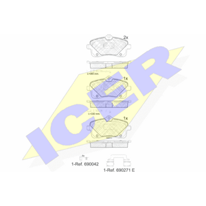 ICER Sada brzdových platničiek kotúčovej brzdy 182024