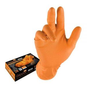 Protišmykové nitrilové rukavice oranžové veľkosť M/8 - 50ks