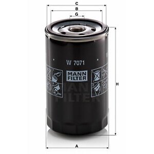 MANN-FILTER Olejový filter, prevodovka (E náprava) W 7071