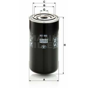MANN-FILTER Filter pracovnej hydrauliky WD950