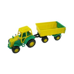 Traktor s prívesom 41 cm - žltý
