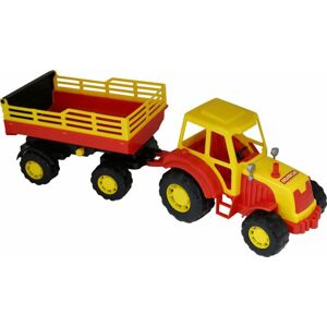 Traktor s prívesom 56 cm - červený