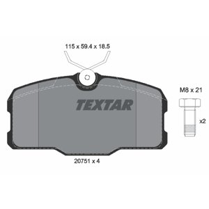 TEXTAR Sada brzdových platničiek kotúčovej brzdy 2075101