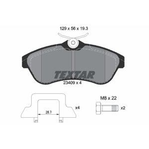 TEXTAR Sada brzdových platničiek kotúčovej brzdy 2340902