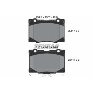 TEXTAR Sada brzdových platničiek kotúčovej brzdy 2511701