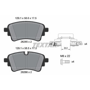 TEXTAR Sada brzdových platničiek kotúčovej brzdy 2626501