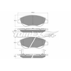 TOMEX Sada brzdových platničiek kotúčovej brzdy TX 12-501