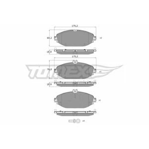 TOMEX Sada brzdových platničiek kotúčovej brzdy TX 18-53