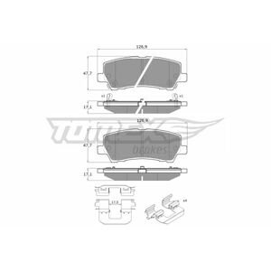 TOMEX Sada brzdových platničiek kotúčovej brzdy TX 18-97