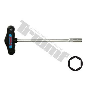 Kľúč "T" CRV matný driek, PVC tvarovaná rukoväť - 8 x 230 mm