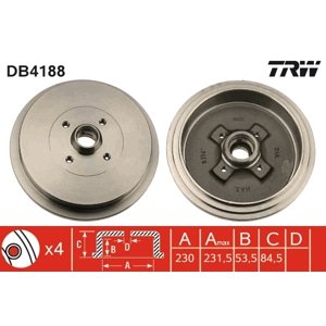 TRW Brzdový bubon DB4188