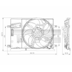 TYC Ventilátor chladenia motora 8090018