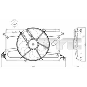 TYC Ventilátor chladenia motora 8200002