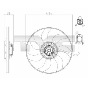 TYC Ventilátor chladenia motora 8250019