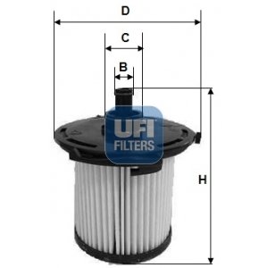 UFI Palivový filter 2607400