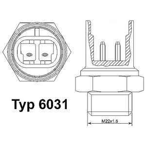 WAHLER Teplotný spínač ventilátora chladenia 603188D