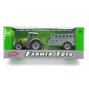 Kovový Traktor s ohrádkou 19 cm - zelený