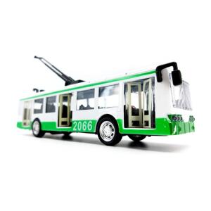 Kovový trolejbus s efektami 16 cm - zelená