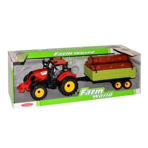 Traktor s vlečkou 45 cm - červená