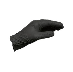 Čierne nitrilové nepudrované jednorazové rukavice, V M