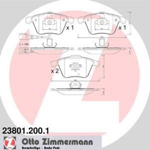 ZIMMERMANN Sada brzdových platničiek kotúčovej brzdy 238012001