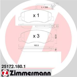 ZIMMERMANN Sada brzdových platničiek kotúčovej brzdy 251721801